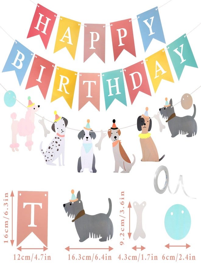 Quilax Dog Themed Banner Happy Birthday Banner Decoration, Puppy Birthday Party Decorations for Pet Puppy Birthdays Party Supplies - Image 3